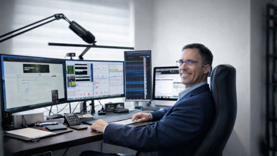 Matt sitting at trade desk